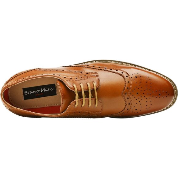 Bruno Marc Italy Men's 3-Brown Classic Modern Formal Oxford Lace-Up Dress Shoes - Picture 7 of 10